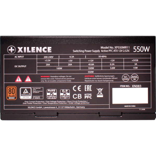 550W Xilence Performance A+III ATX 2.52 80+ BRONZE semi-Modular