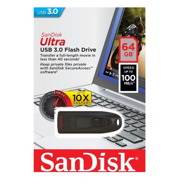 64 GB SanDisk Cruzer Ultra schwarz USB 3.0