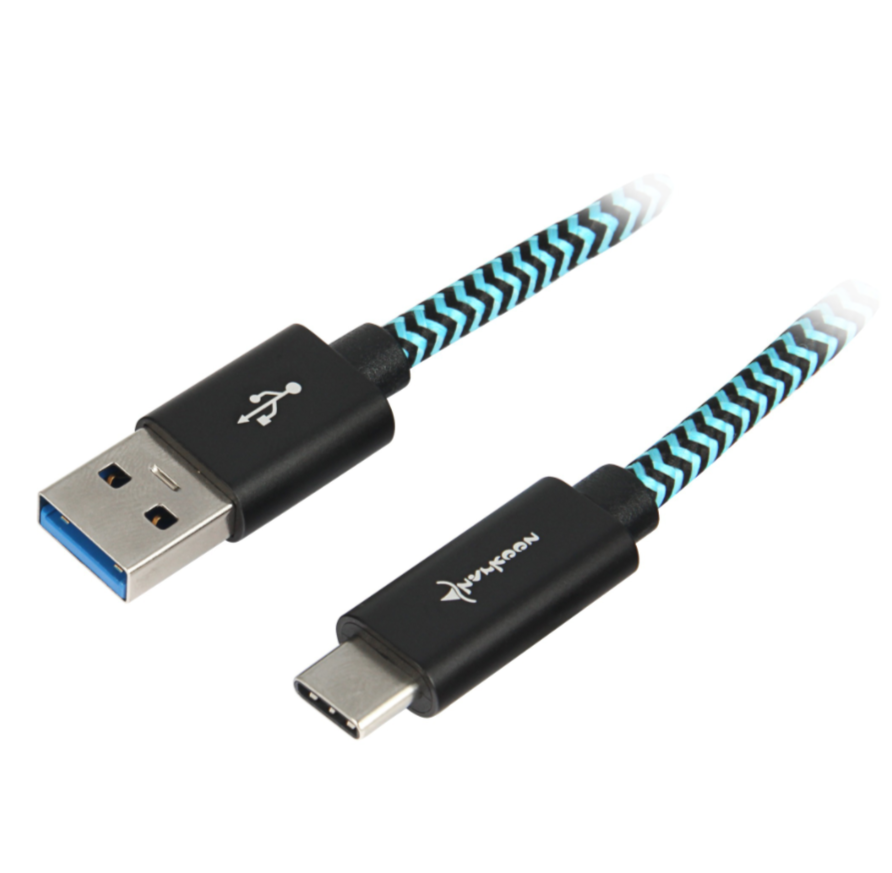 Sharkoon Kabel USB A 3.1 Stecker - USB-C Stecker (Alu + Braid), Adapter