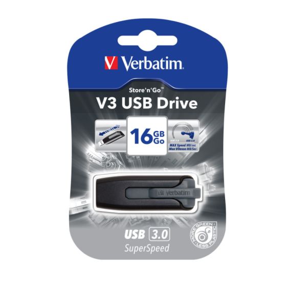 16 GB Verbatim Store `n` Go V3 schwarz USB 3.0
