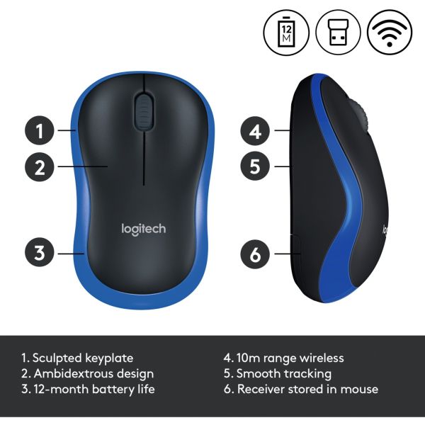 Logitech Wireless Mouse M185 blau