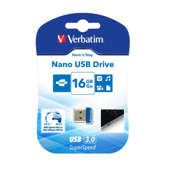 16 GB Verbatim Store `n` Stay NANO blau USB 3.0