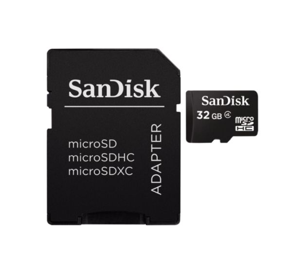 32 GB SanDisk Standard microSDHC Class 4 Bulk inkl. Adapter auf SD