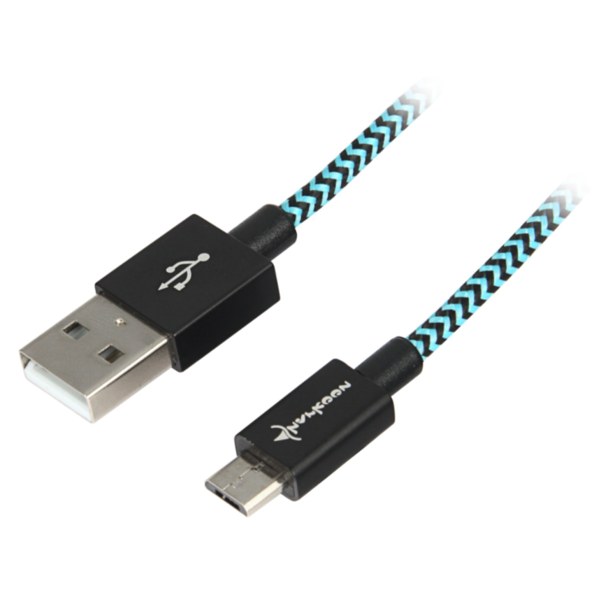 Sharkoon Kabel USB A 2.0 Stecker - Micro-USB Stecker (Alu + Braid), Adapter
