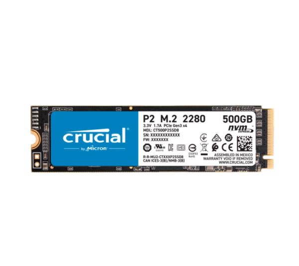 500GB Crucial P2 M.2 PCIe 3.0 x4 3D-NAND TLC (CT500P2SSD8)
