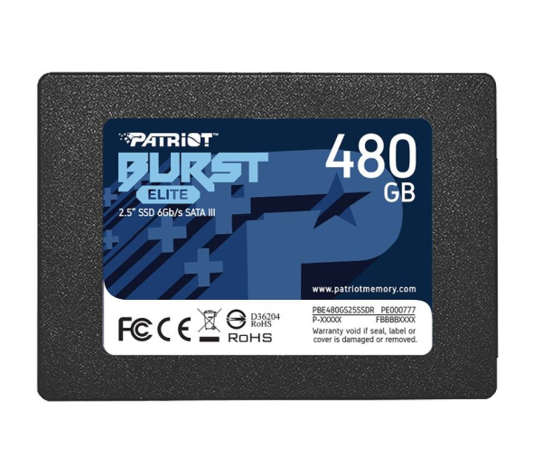 480GB Patriot Burst Elite 2.5" (6.4cm) SATA 6Gb/s 3D-NAND QLC (PBE480GS25SSDR)