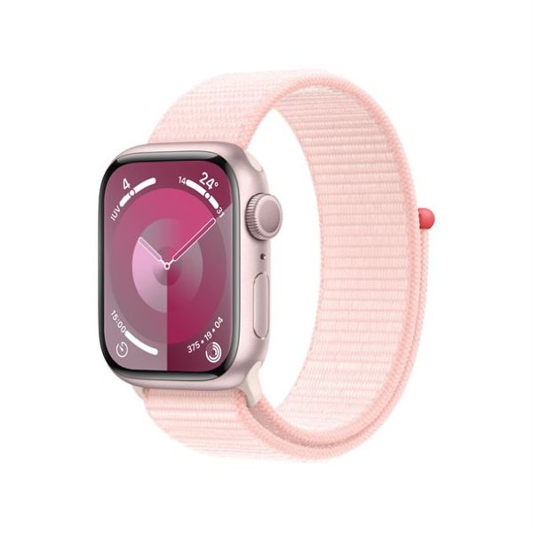 Apple Watch Series 9 pink aluminium 41mm light pink sport loop