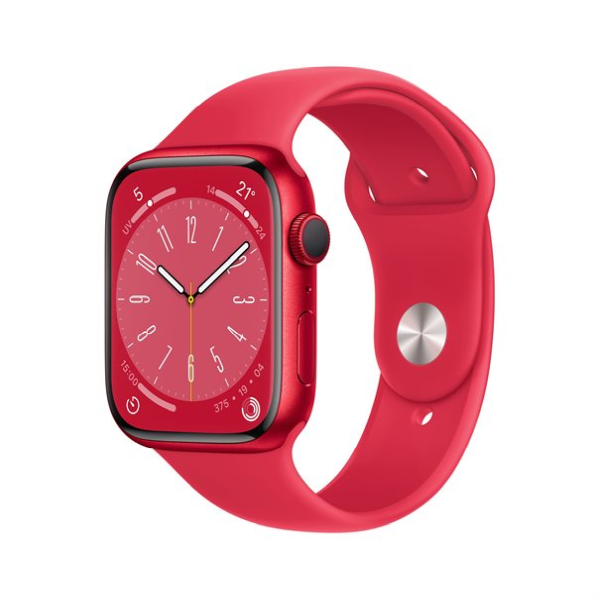Apple Watch Series 8 red aluminium 41mm red sport band DE