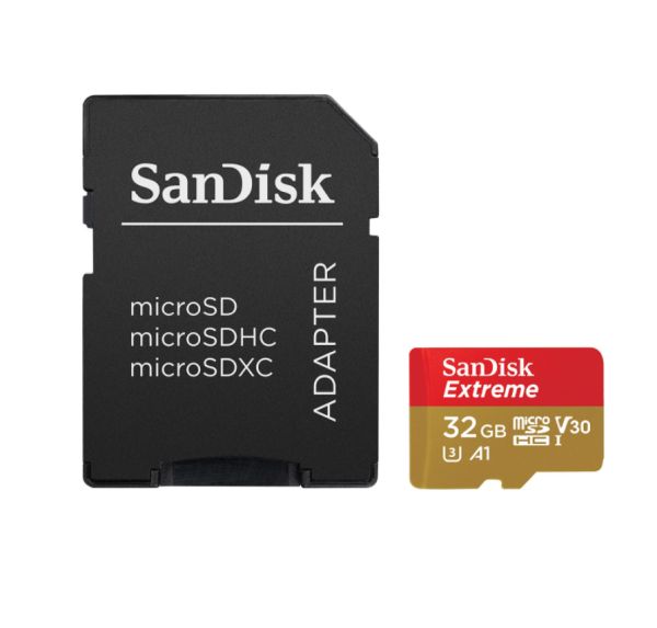 32 GB SanDisk Extreme miniSDHC Class 10 UHS-I A1 Retail inkl. Adapter