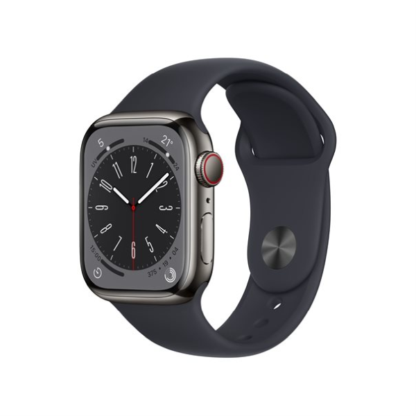 Apple Watch Series 8 graphite stainless steel 41mm 4G midnight sport band