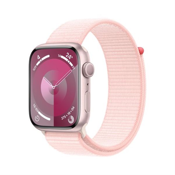Apple Watch Series 9 pink aluminium 45mm light pink sport loop