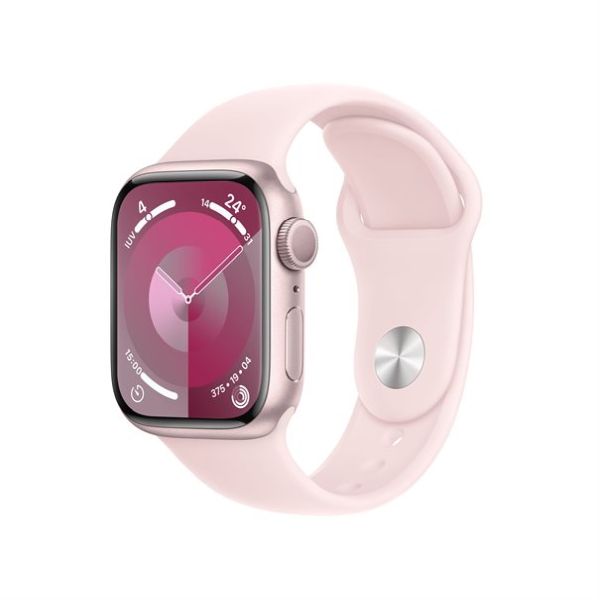 Apple Watch Series 9 pink aluminium 41mm light pink sport band Size M/L