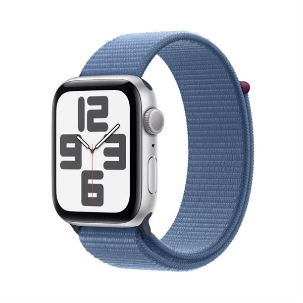Apple Watch SE (2023) silver aluminium 44mm winter blue sport loop
