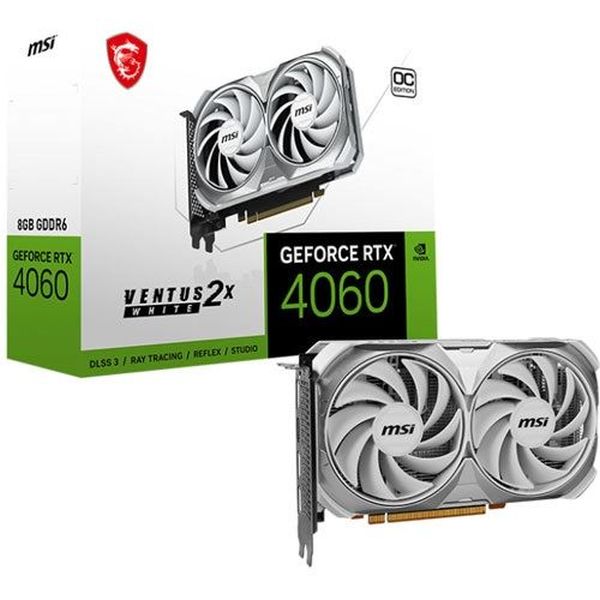 8GB MSI GeForce RTX 4060 Ventus 2X White OC Aktiv PCIe 4.0 x16