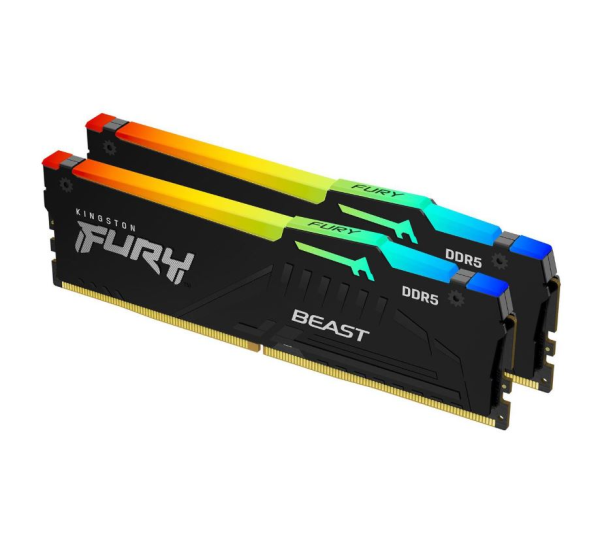 64GB Kingston FURY Beast RGB DDR5-5200 DIMM CL40 Dual Kit