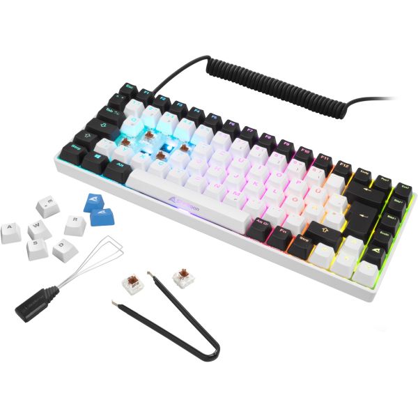 Sharkoon SKILLER SGK50 S3 weiß, DE-Layout Gateron Brown