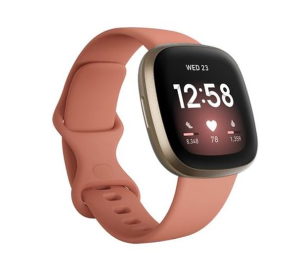Fitbit Versa 3 Smartwatch pink clay/soft gold aluminum